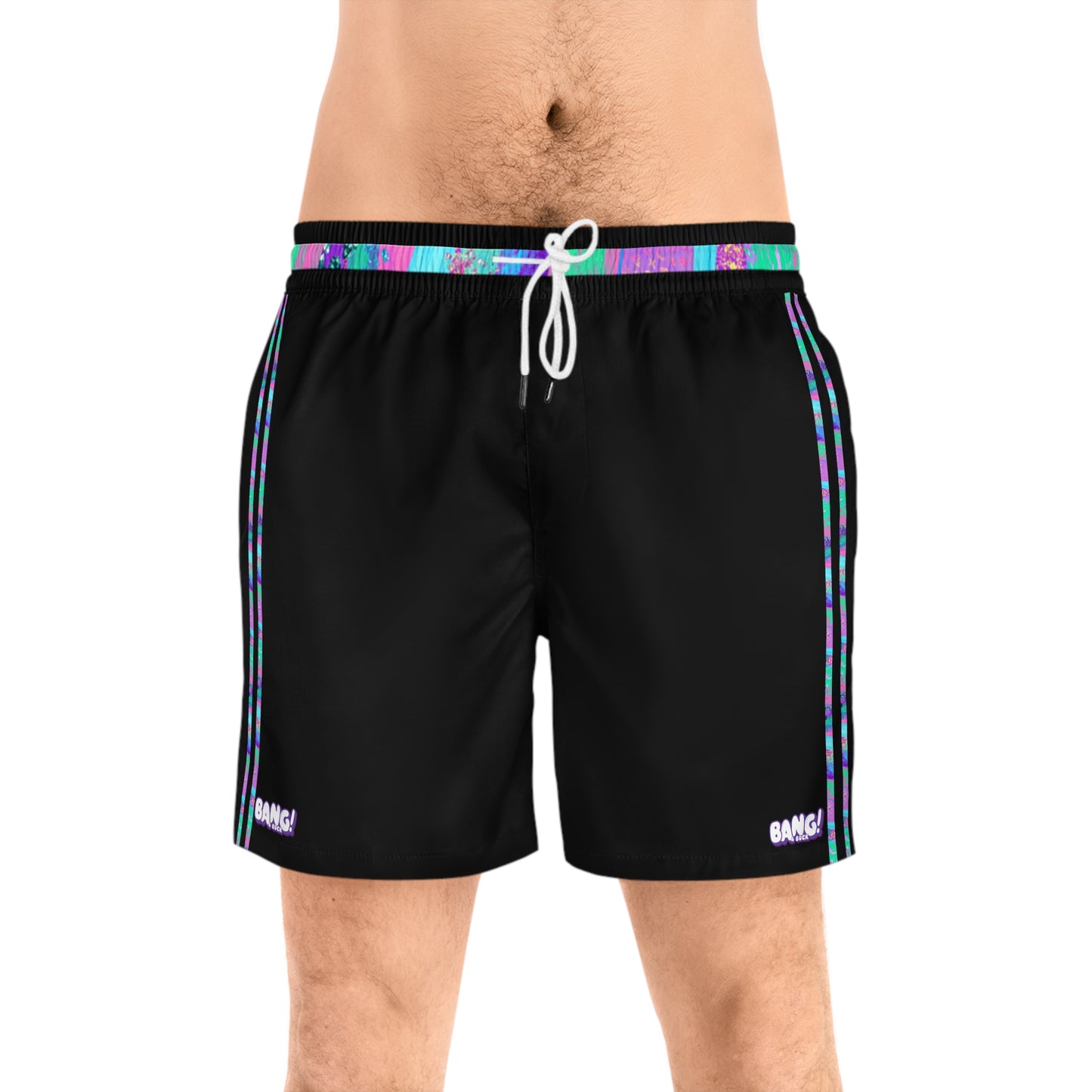 Black Retro Swim Trunks