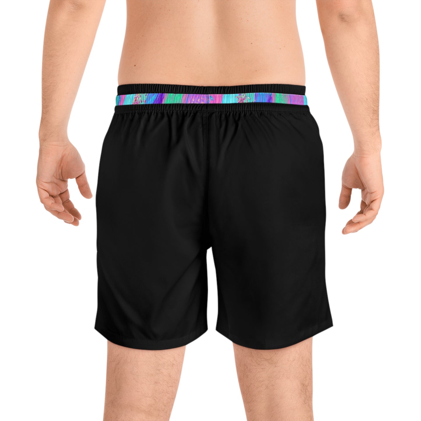 Black Retro Swim Trunks