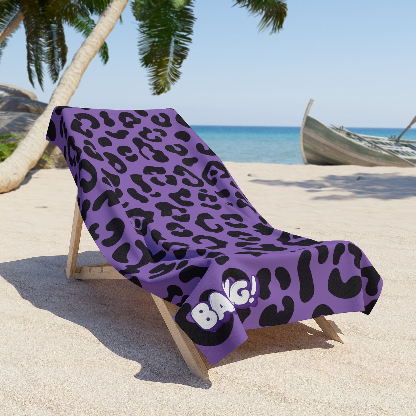 Purple Cheetah Piss Beach Towel