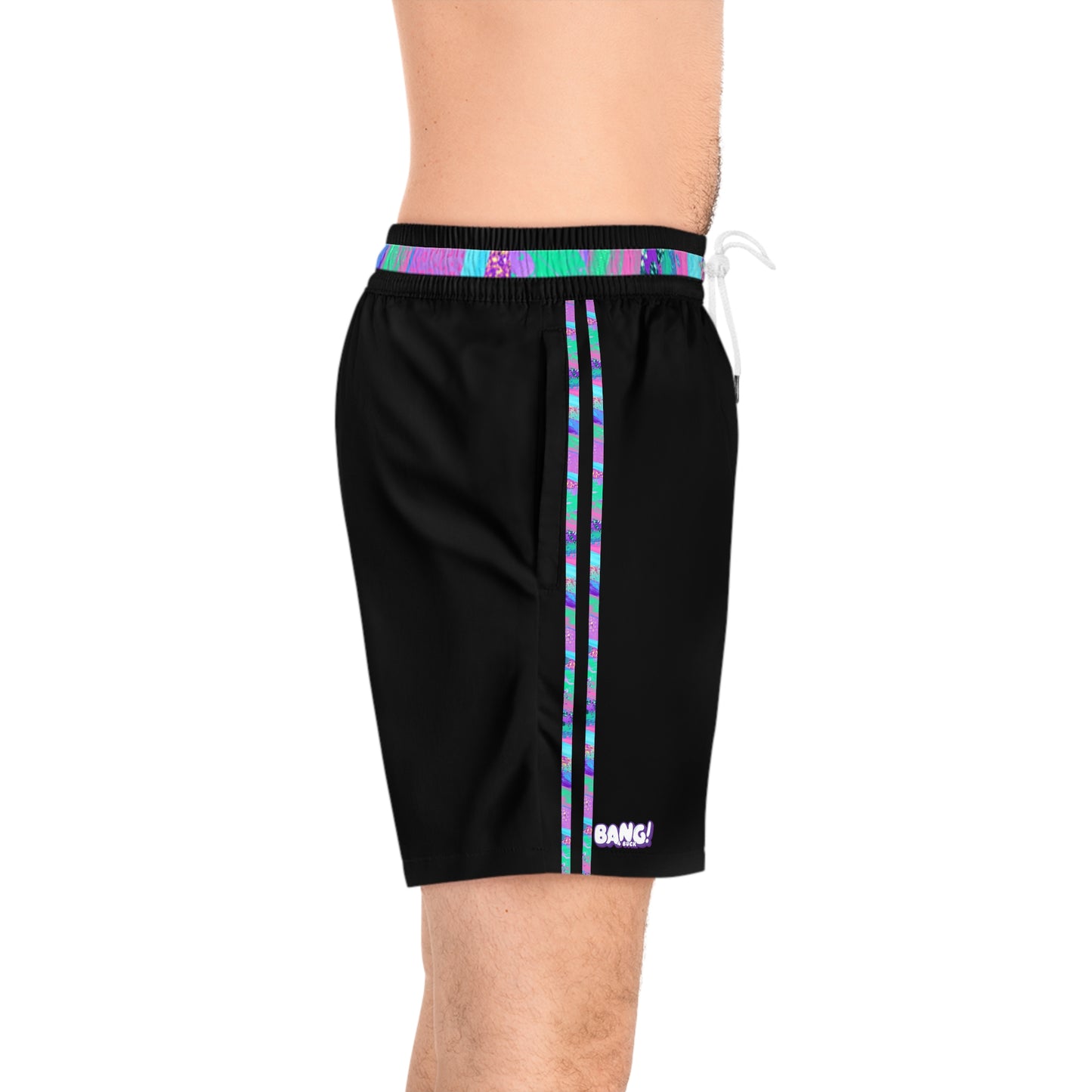 Black Retro Swim Trunks