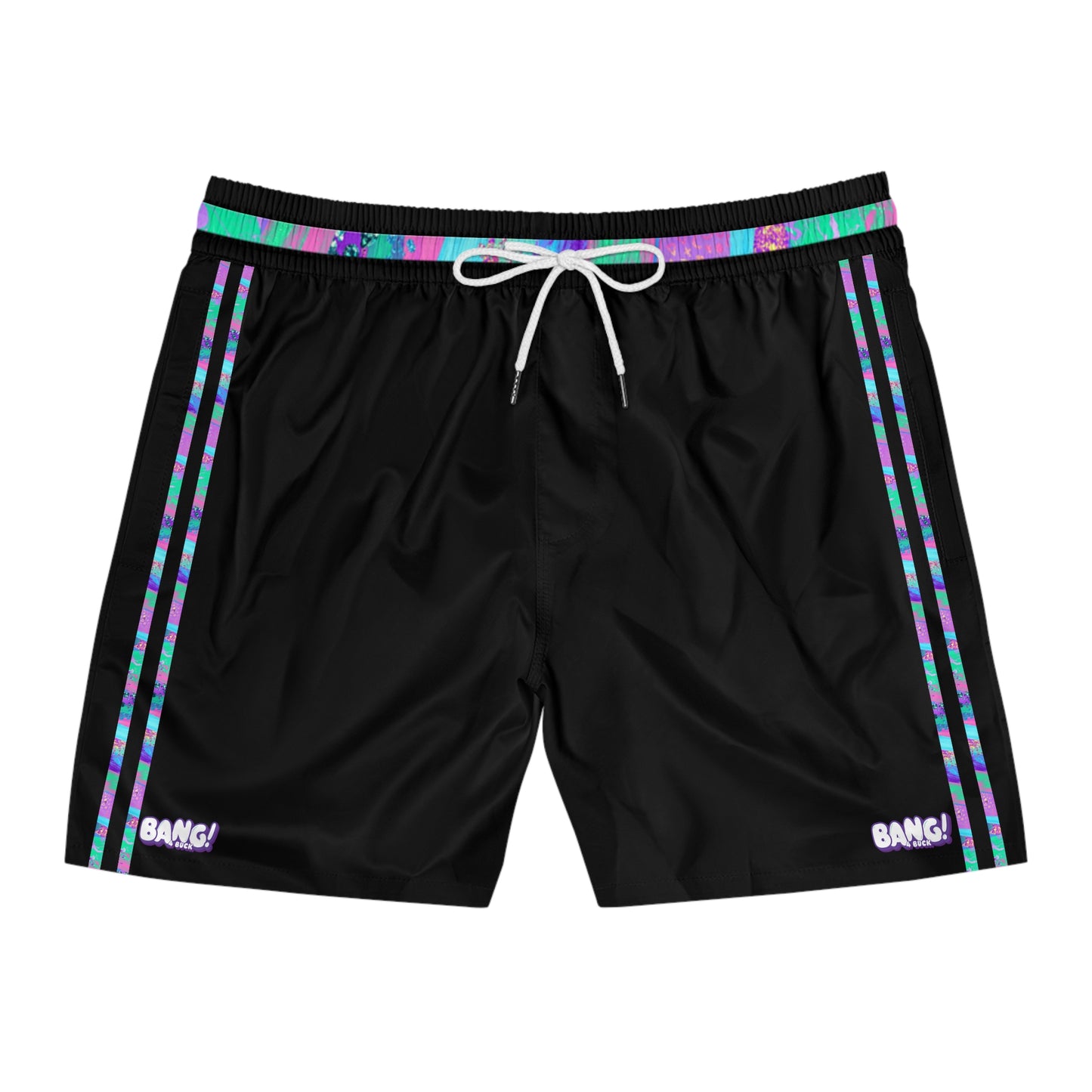 Black Retro Swim Trunks