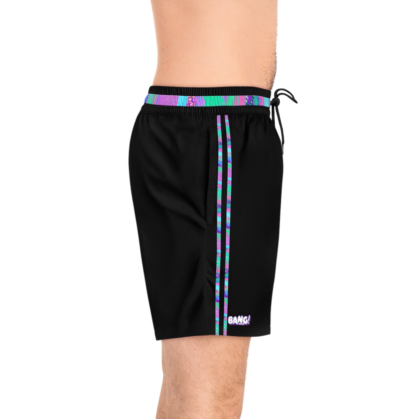 Black Retro Swim Trunks