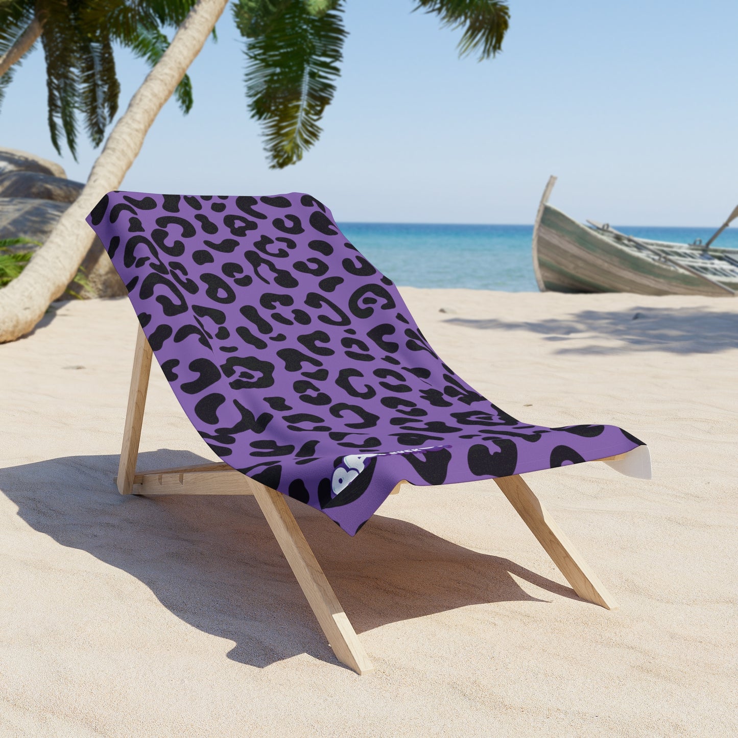 Purple Cheetah Piss Beach Towel